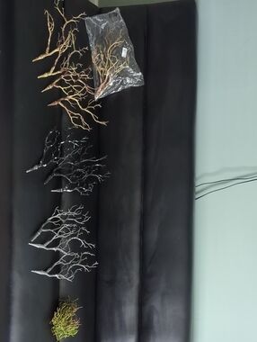 Assorted Decorative Branch Picks - Brown, Black Speckled, Silver, Green W Purple